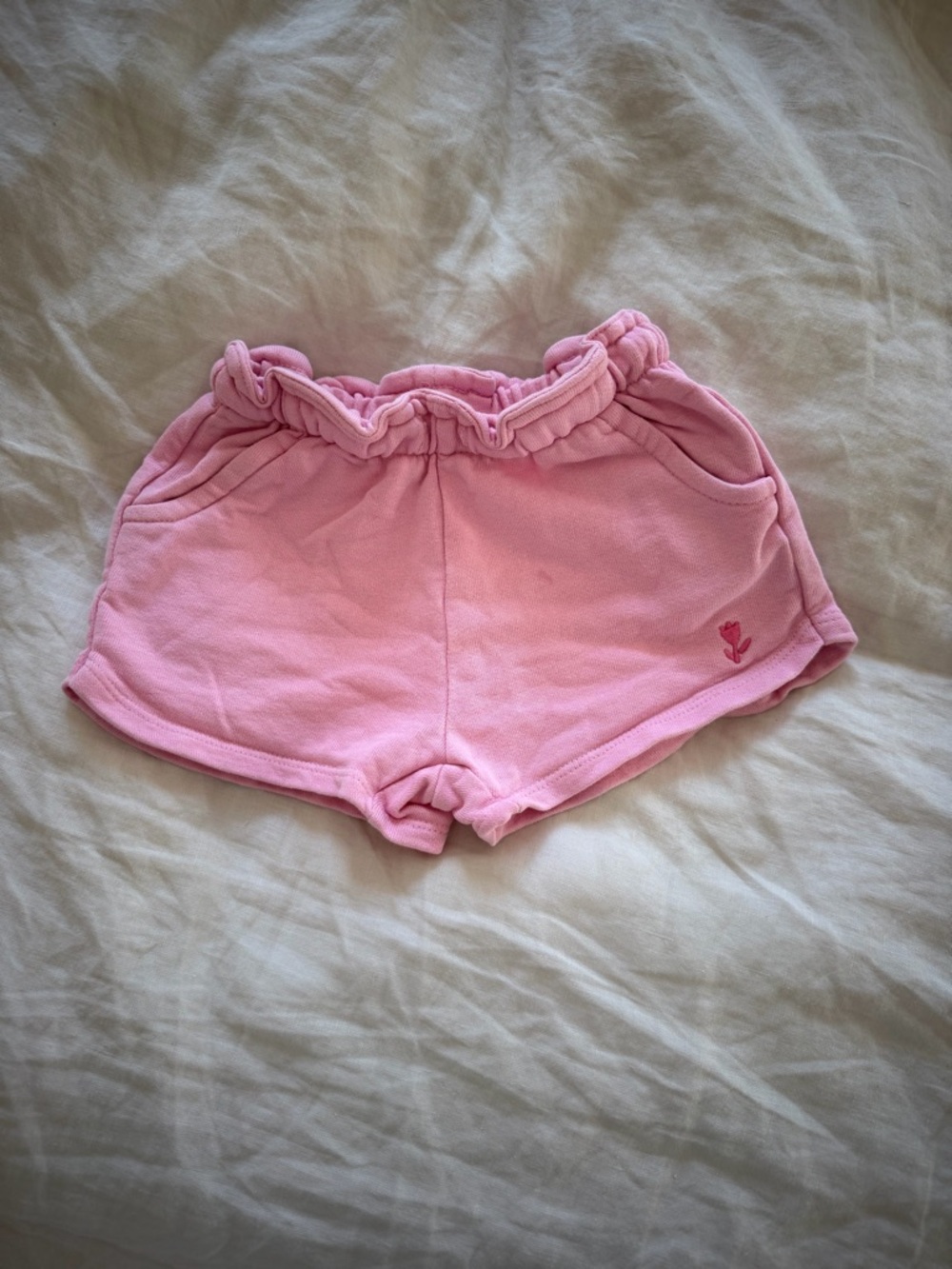 Zara: Pink Ruffle Waist Knit Shorts- 4T